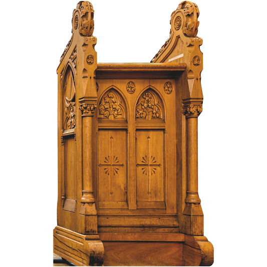 German Protestant Parish Church Wood Lectern Podium Speaker Soap Box Stand In Cardboard Cutout