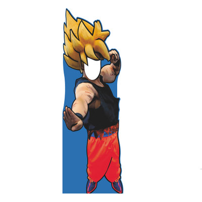 Super Saying Ball Z Dragonfruit Hair Guy Kid Sized Stand In Cardboard Cutout