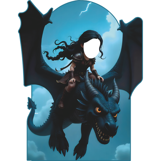 Brave Viking Girl Riding Trained Dragon Stand In Cardboard Cutout