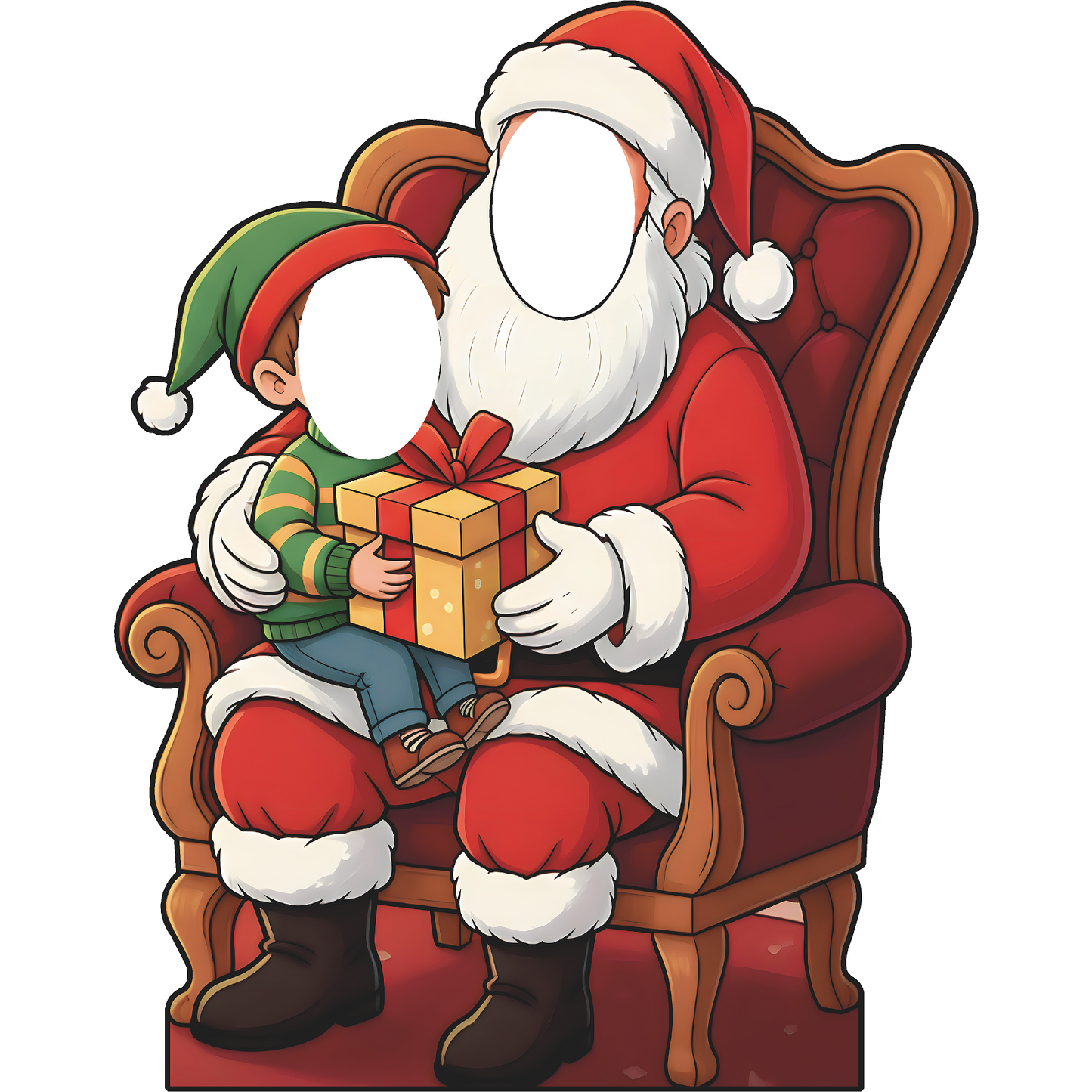 Cartoon Sitting Santa Christmas Stand In Cardboard Cutout