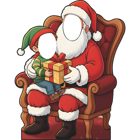 Cartoon Sitting Santa Christmas Stand In Cardboard Cutout