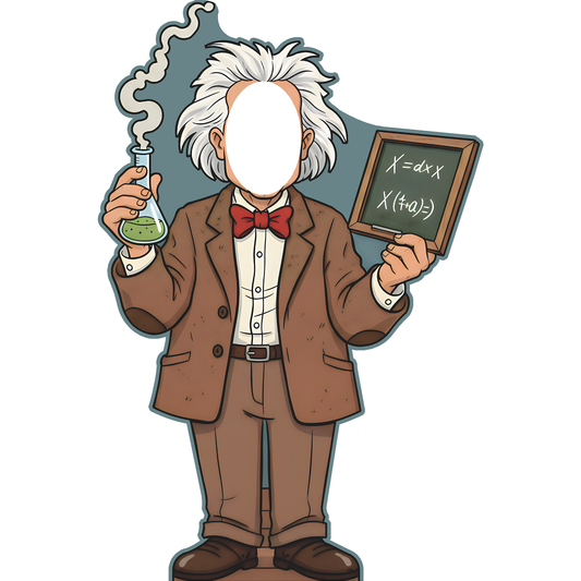 Mad Scientist Einstein Beaker Chalkboard Science Stand In Cardboard Cutout