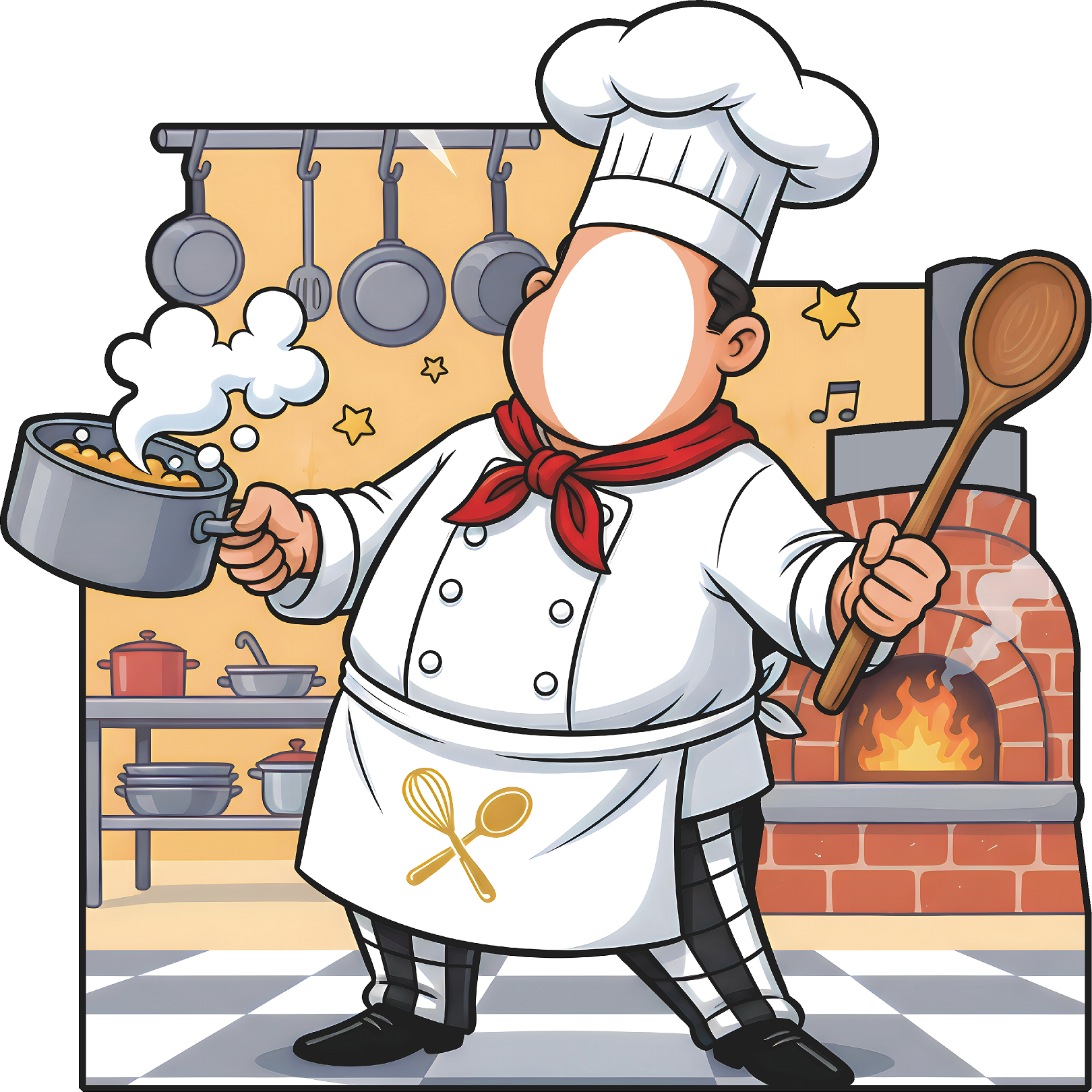 Cartoon Chef Cook Food Cooking Stand In Cardboard Cutout – Life Size ...
