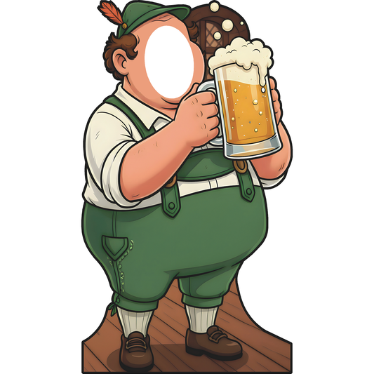 German Octoberfest Oktoberfest Beer Garden Lager Drinking Man Stand In Cardboard Cutout