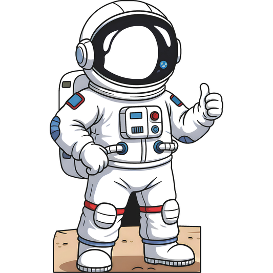 Cartoon Astronaut Thumbs Up Stand In Cardboard Cutout