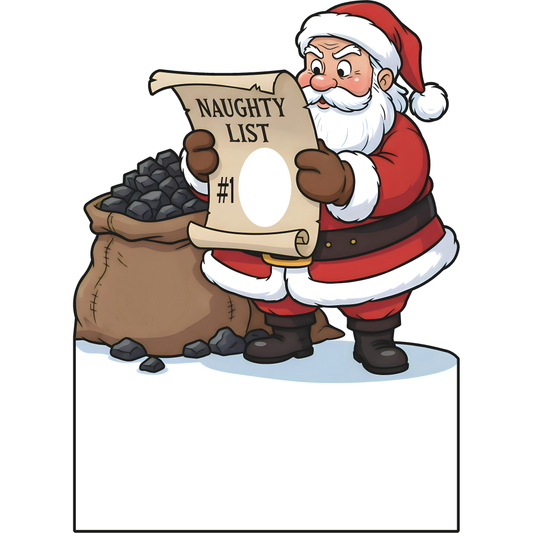 Cartoon Santa Number 1 On Naughty List Stand In Cardboard Cutout