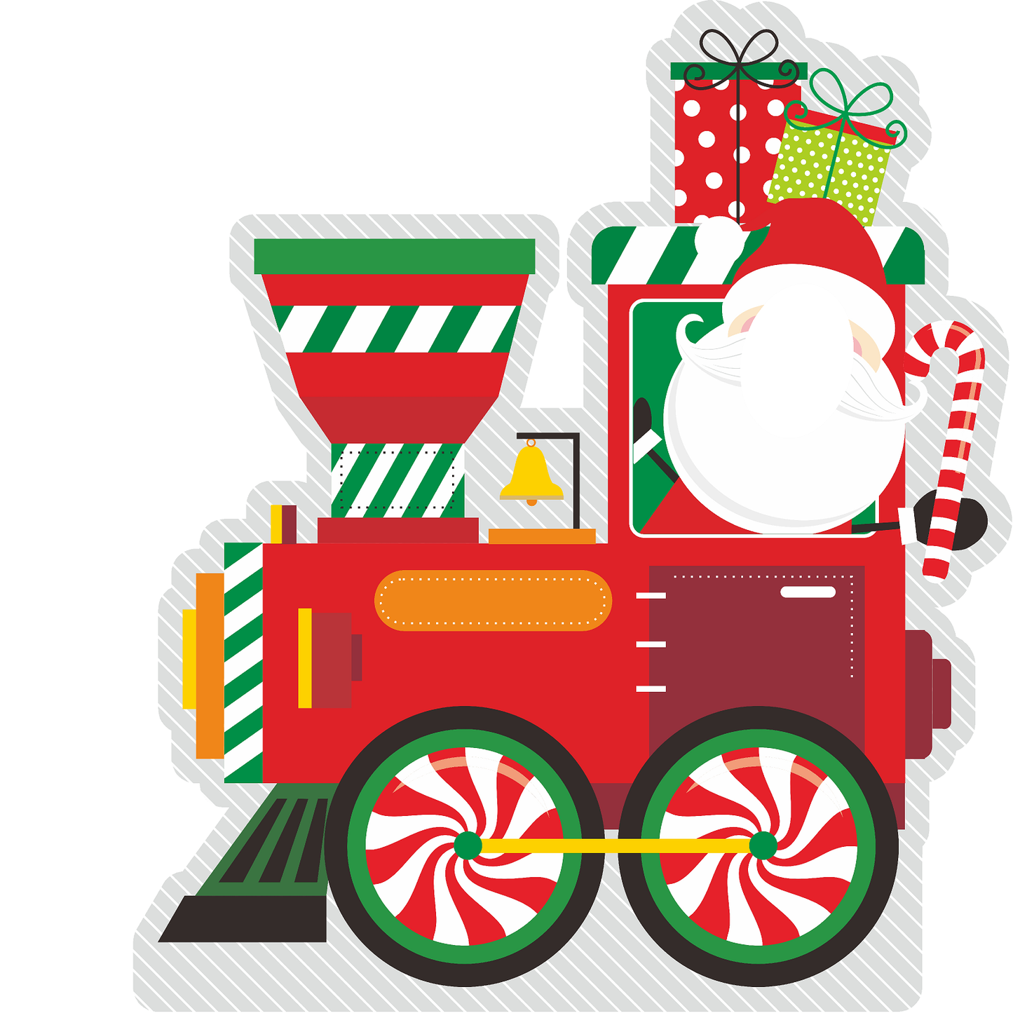 Holiday Santa Christmas Train Stand In Cardboard Cutout