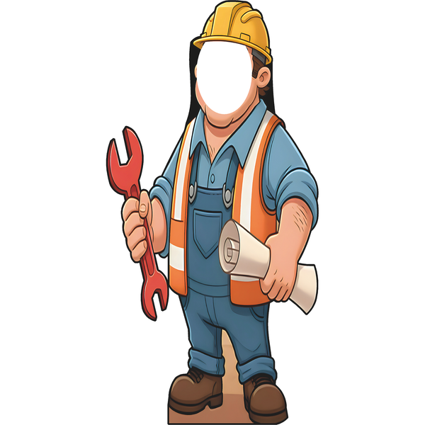 Construction Worker Builder Bill Stand In Cardboard Cutout