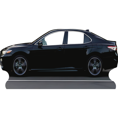 Modern Black Sedan Car Stand In Cardboard Cutout