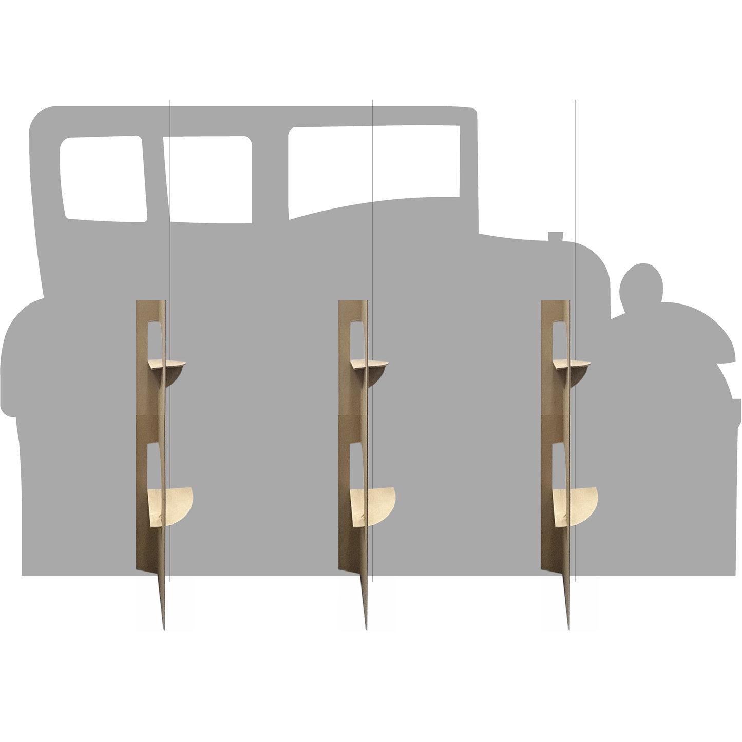 1920s Classy Old Model A Red Car Stand In Cardboard Cutout