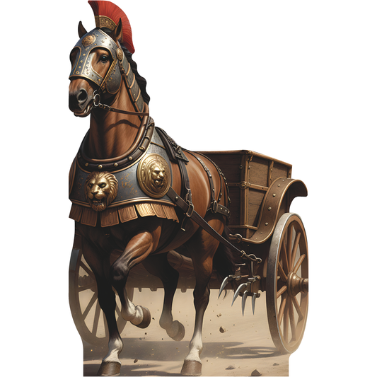 Roman Armored Horse Drawn Chariot Wagon Cardboard Cutout