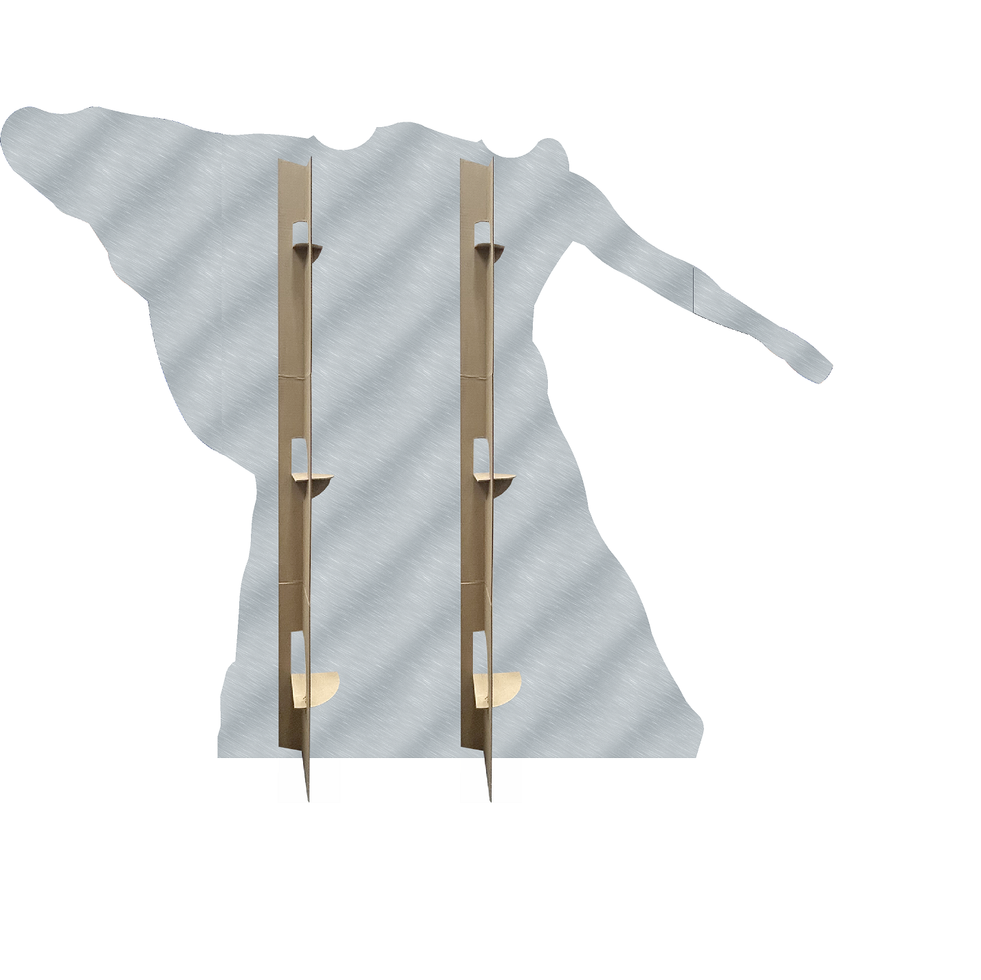 Ice Dancing Couple Contestants Stand In Cardboard Cutout