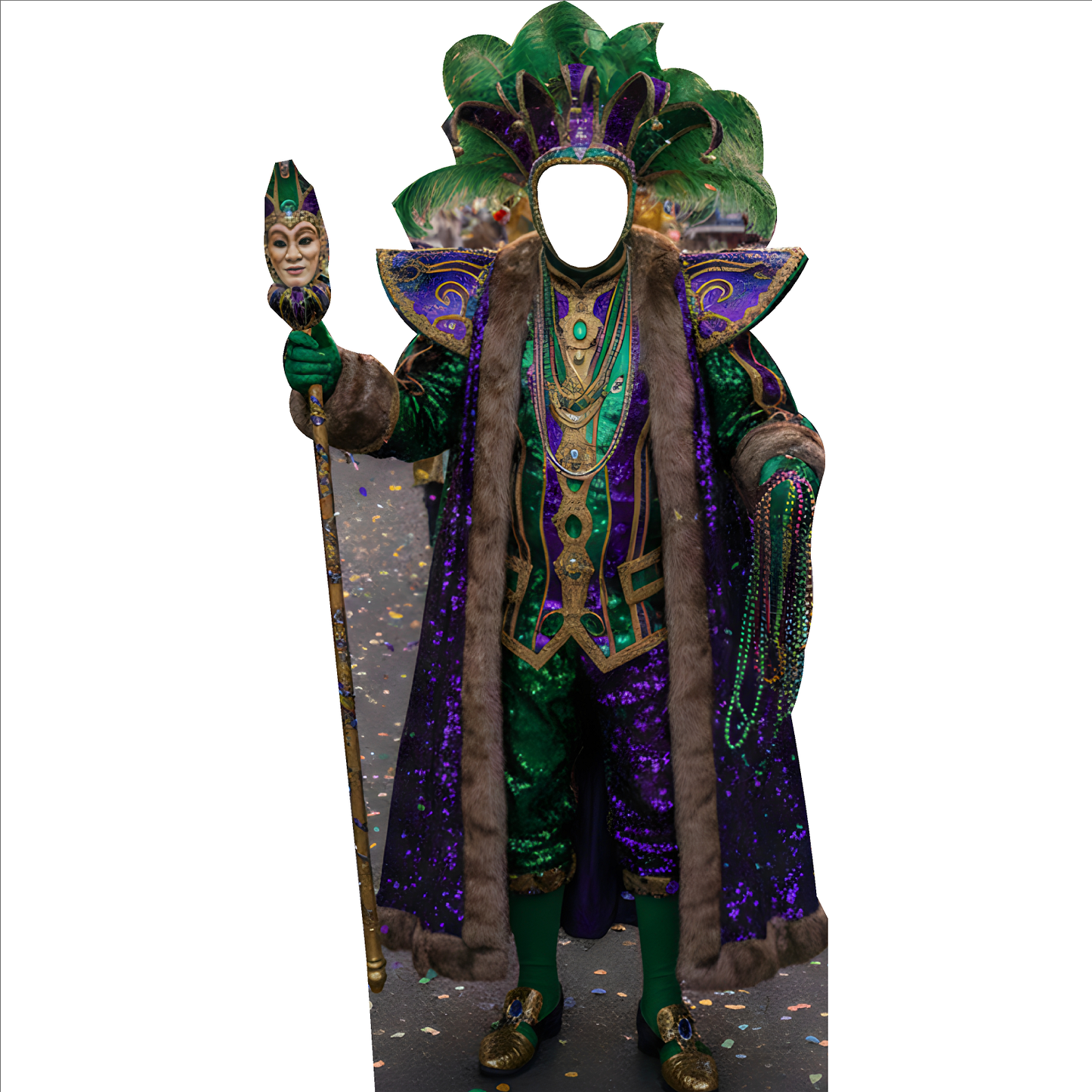 New Orleans Mardi Gras King Man Guy Stand In Cardboard Cutout