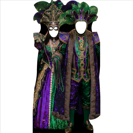 New Orleans Mardi Gras King Queen Stand In Cardboard Cutout