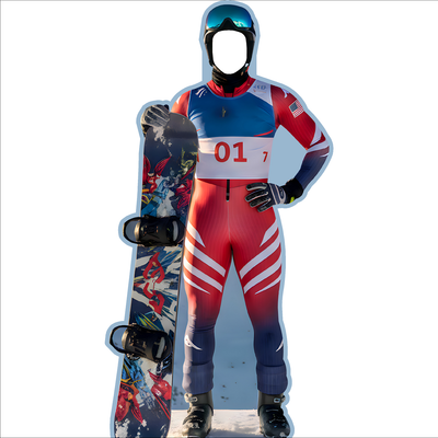Alpine Snowboarder Man Guy Winter Sports Stand In Cardboard Cutout