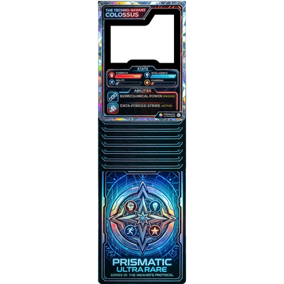 Power Maxed RPG Trading Card Stats Collectible Holographic Stand In Cardboard Cutout