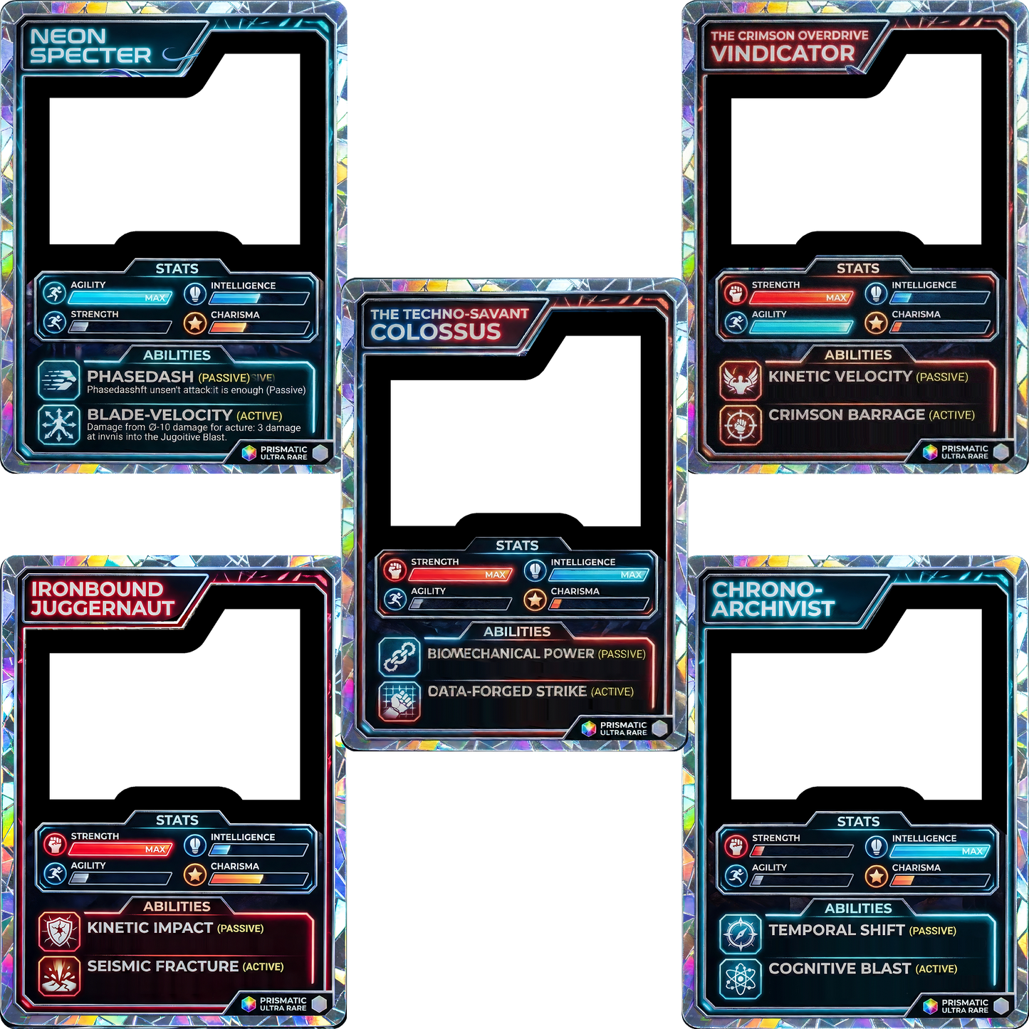 RPG Magic Dungeon Trading Card 5pack Stats Collectible Holographic Stand In Cardboard Cutout