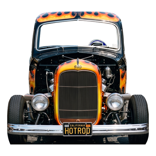 1950s Black Hot Rod Car Party Prop Cardboard Cutout