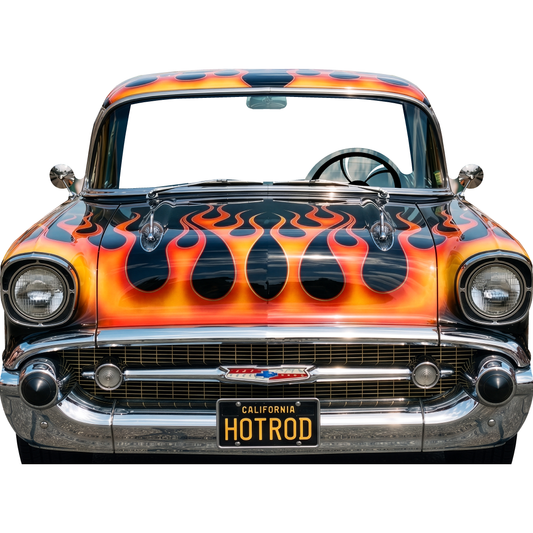 1950s Black Flame Muscle Car Party Prop Cardboard Cutout