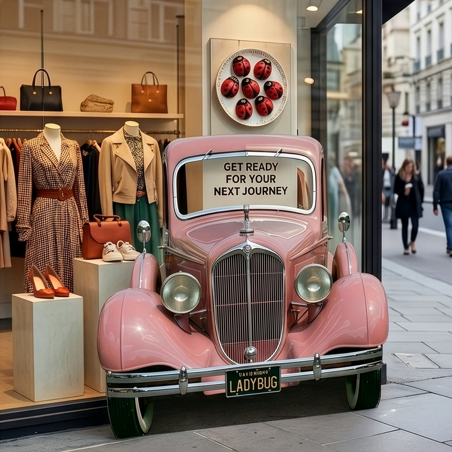 1920s Pretty Pink Car Party Prop Cardboard Cutout