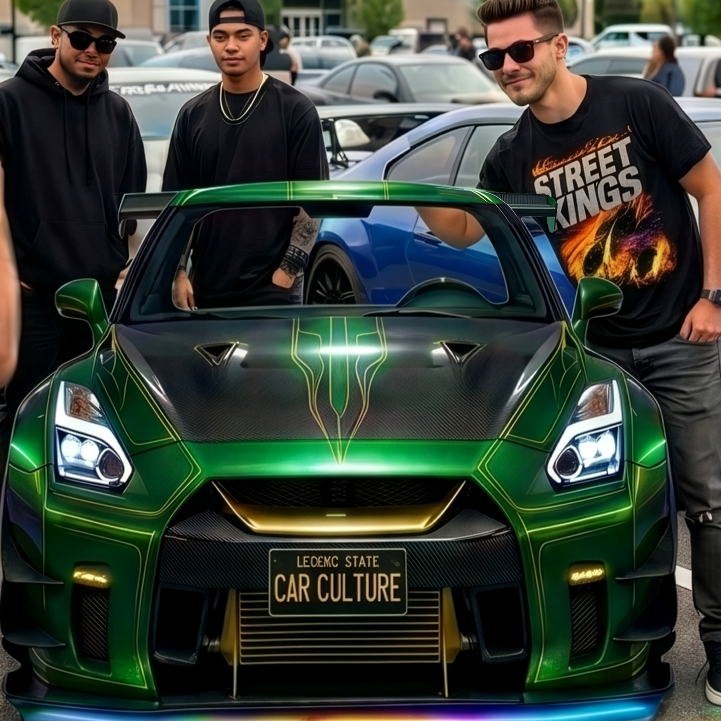 Civic Tuner Street Race Car Neon Drift Furious Cardboard Cutout