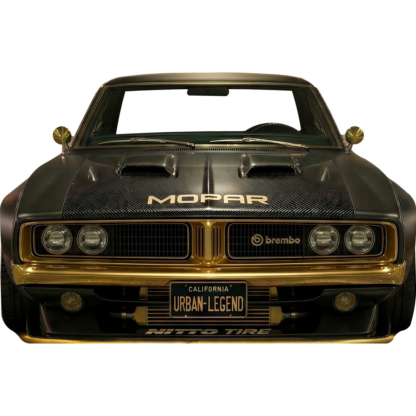 American Muscle Tuner Neon Charge Street Car Cardboard Cutout