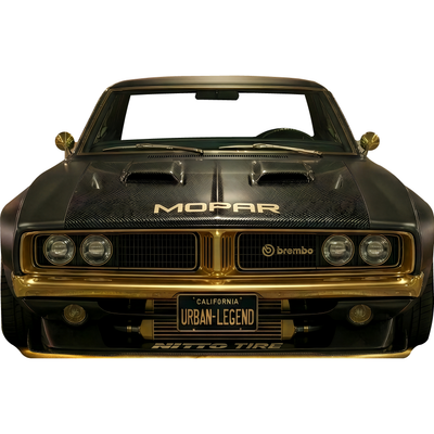 American Muscle Tuner Neon Charge Street Car Cardboard Cutout