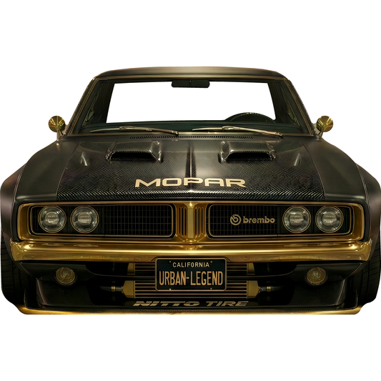 American Muscle Tuner Neon Charge Street Car Cardboard Cutout
