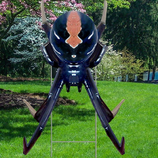 Scary Creepy Black Widow Spider Coroplast Plastic Yard Sign Lawn Sign