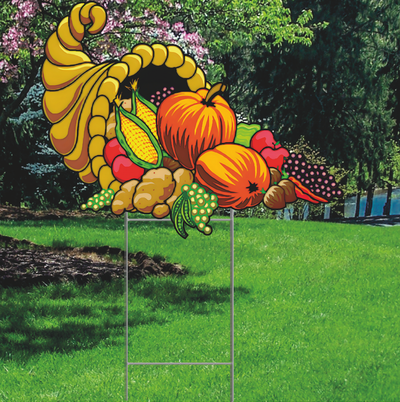Holidays Fall Autumn Thanksgiving Cornucopia Vegetables Fruit Food Outdoor Yard Decoration Cutout