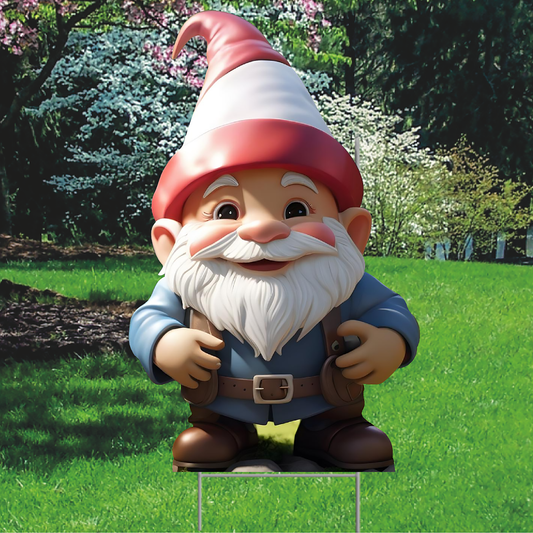 Garden Gnome Plastic Outdoor Yard Sign Decoration Cutout