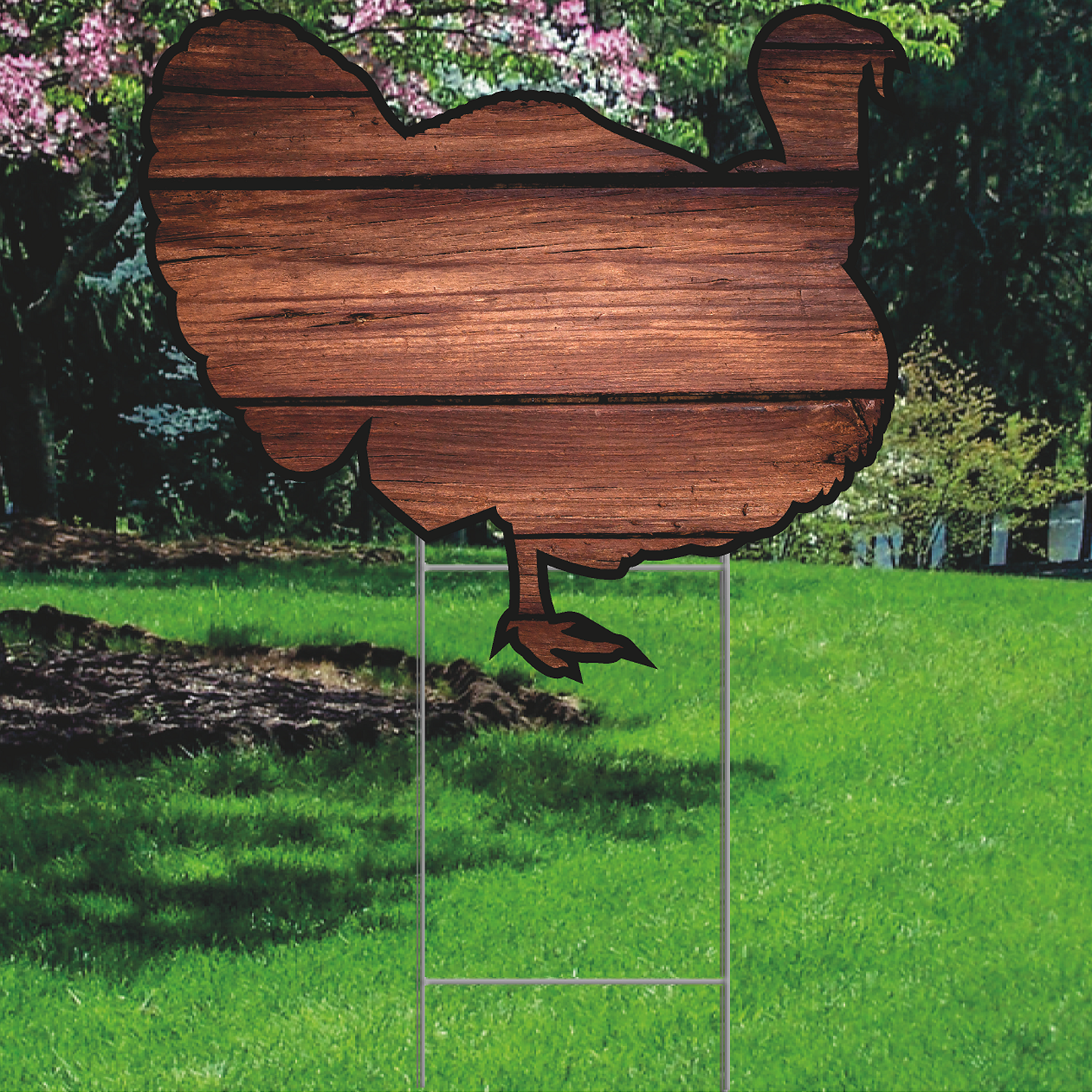 Rustic Wood Turkey Yard Sign