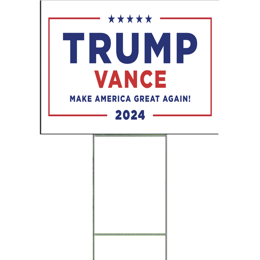 Donald Trump JD Vance 2024 Waterproof Plastic Yard Sign