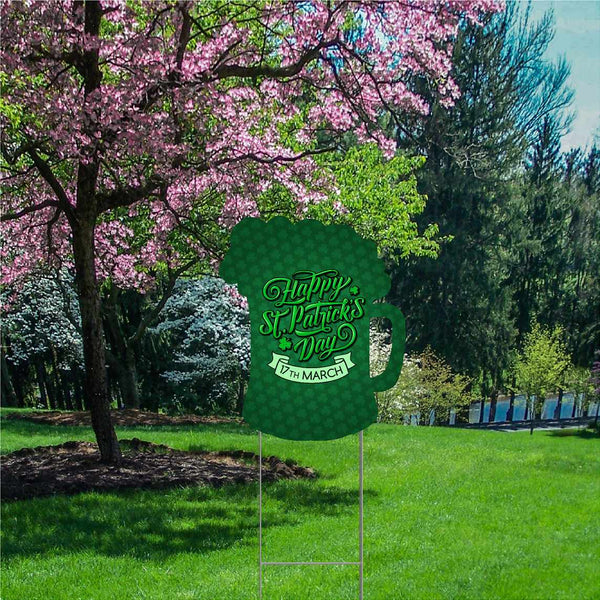 Happy Saint Patrick's Day Beer Mug Yard Decoration Cutout