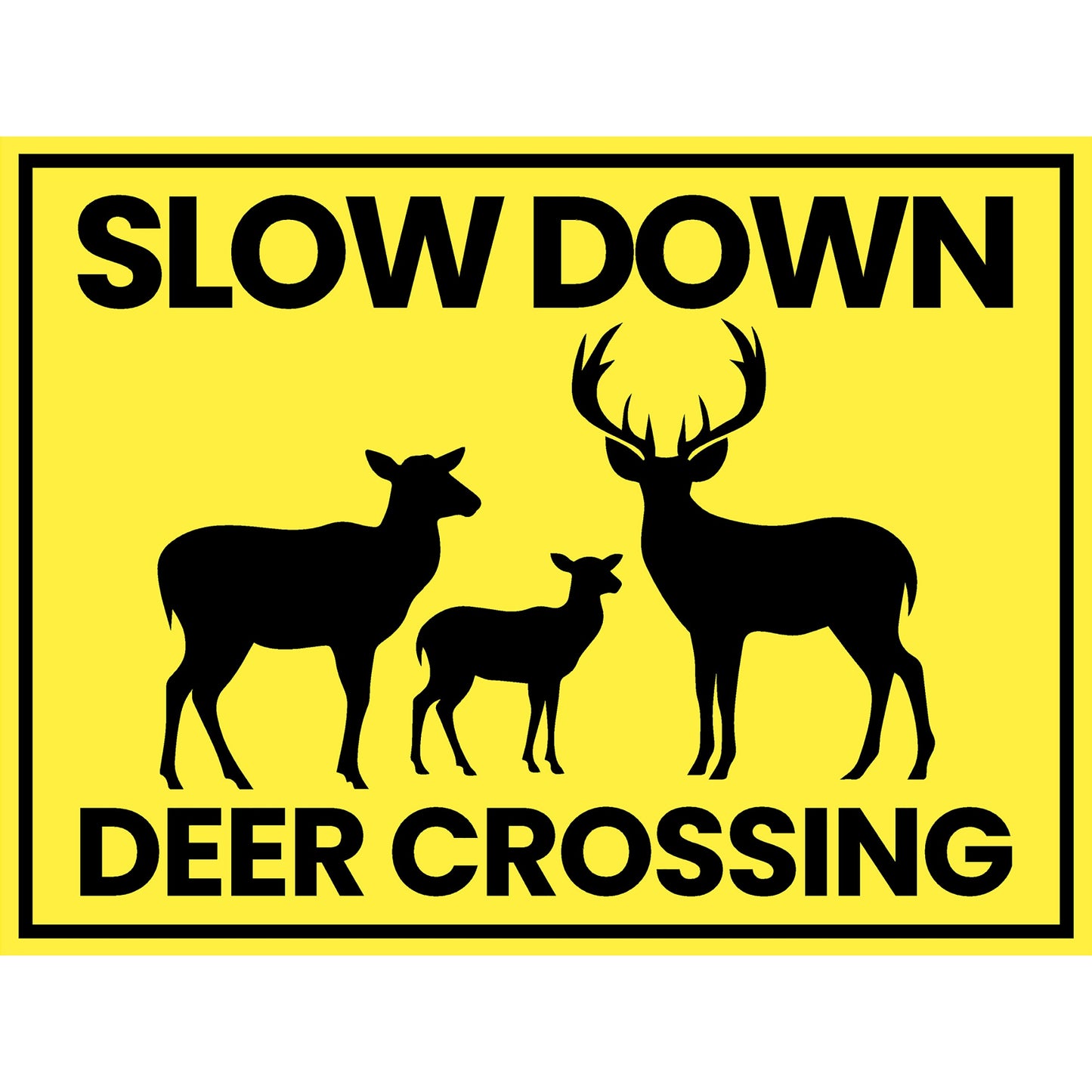 Deer Crossing Waterproof Plastic Outdoor Yard Sign