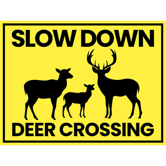 Deer Crossing Waterproof Plastic Outdoor Yard Sign