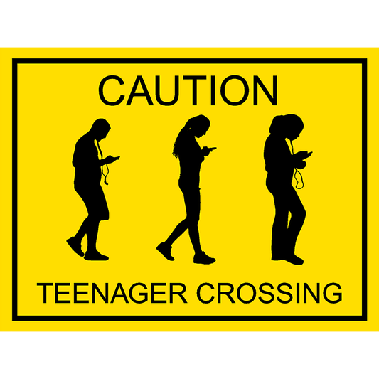 Teenager Crossing Yard Sign