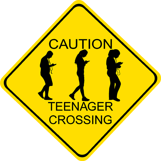 Teenager Crossing Diamond Yard Sign